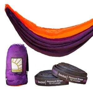 Double Nylon Hammock w/ Straps Purple